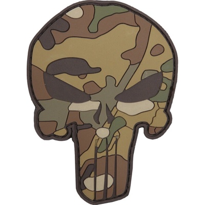 Gumová nášivka 101 Inc Punisher Head - multicam