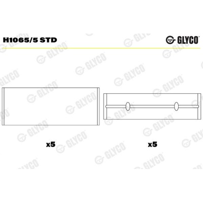 Ložiska klikové hřídele GLYCO H1065/5 STD - sada