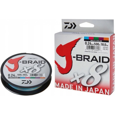Daiwa Šňůra J-Braid Multi Color 300m 0,10mm 6kg