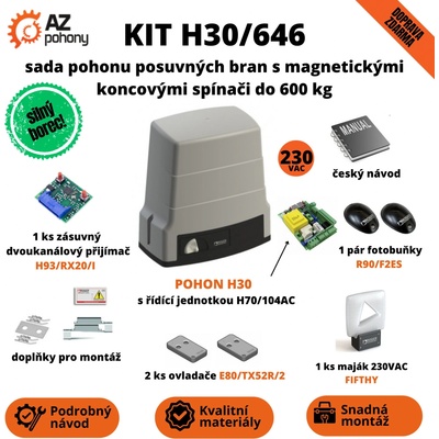 KIT H30/646 - sada pohonu s mgn.spínači pro bránu do 600 kg