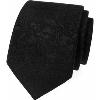 Vzorovaná kravata s vreckovkou čierna