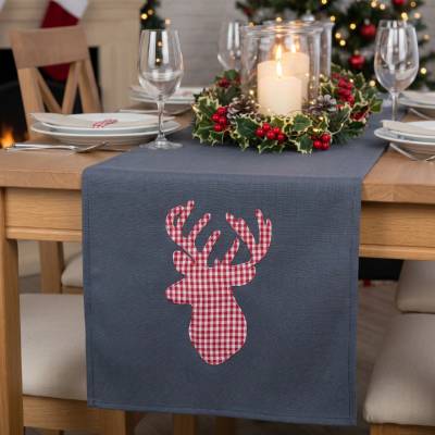 BBK Vánoční běhoun Christmas DEER šedá 35x175 cm