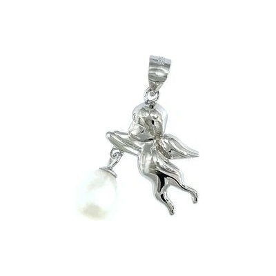 Infinitysilver Stříbrný přívěsek andělíček s perličkou L446007