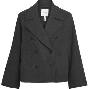 OBJECT Палто Object Keily Short coat - Grey (Dark Grey Melange)