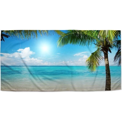 Sablio Ručník s potiskem Pláž s palmami 50 x 100 cm