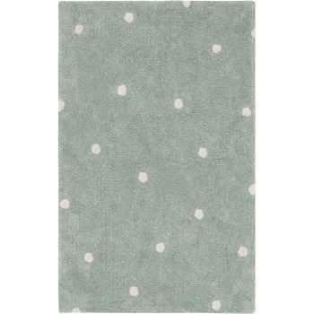Lorena Canals Памучен ръчно изработен детски килим подходящ за пране в цвят мента 100x150 cm Mini Dot Blue Sage - Lorena Canals (C-MDOT-BSG)