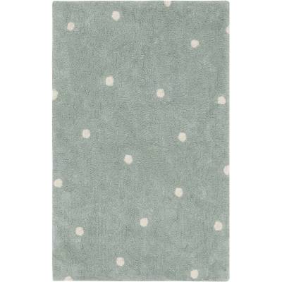 Lorena Canals Памучен ръчно изработен детски килим подходящ за пране в цвят мента 100x150 cm Mini Dot Blue Sage - Lorena Canals (C-MDOT-BSG)