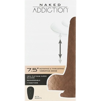 Naked Addiction 7.5" Rotating & Thrusting Vibrating Dong with Remote Skin
