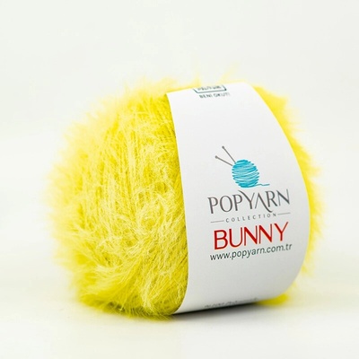 POPYARN Příze Bunny B01 - žlutá, 100g 170m