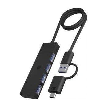 RaidSonic USB Hub ICY BOX USB-C 4-Port Black card reader