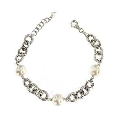 INFINITYSILVER Stříbrný náramek se třemi perlami 21106918+