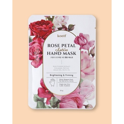 Petitfee & Koelf Rose Petal Satin Hand Mask spevňujúca maska na ruky 16 g / 2 ks