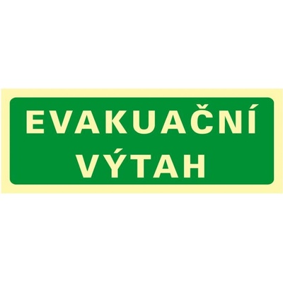 Fotoluminiscenční značka - Evakuační výtah, plast 21 x 7 cm