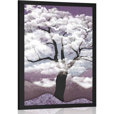 Plakát strom zalitý oblaky - 40x60 no frame