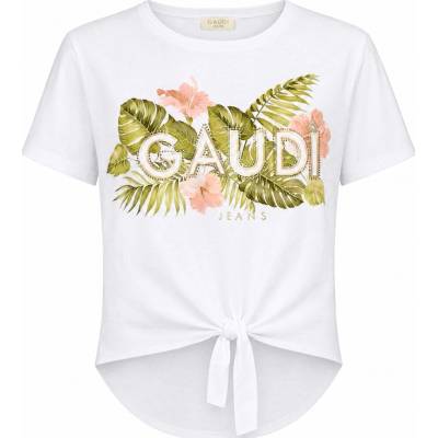 GAUDI Florals White tričko Bílá