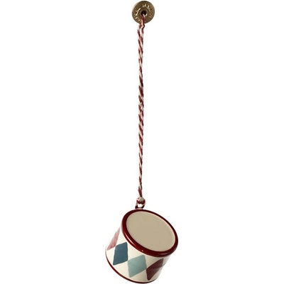 Maileg Vánoční ozdoba bubínek Small Classic Red multi barva kov