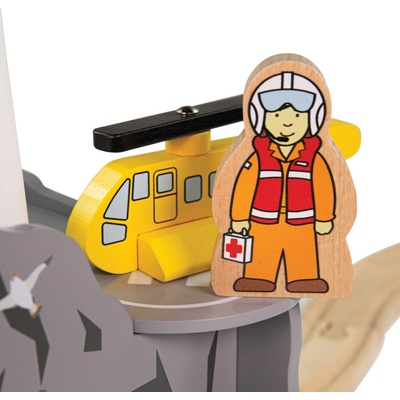 Bigjigs Rail Tunel s majákom a heliportom