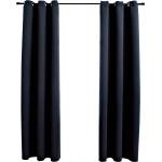 Pure Line Home Плътни завеси в цвят черен с метални халки, 2 бр. , 97 x 213 см