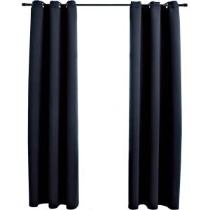 Pure Line Home Плътни завеси в цвят черен с метални халки, 2 бр. , 97 x 213 см