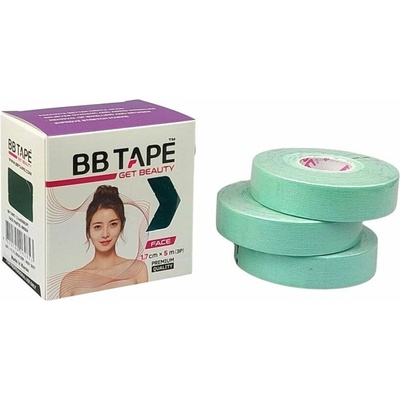 BB Tape Face tejp na tvár pastelovo zelená 5 m x 1,7 cm 3 ks