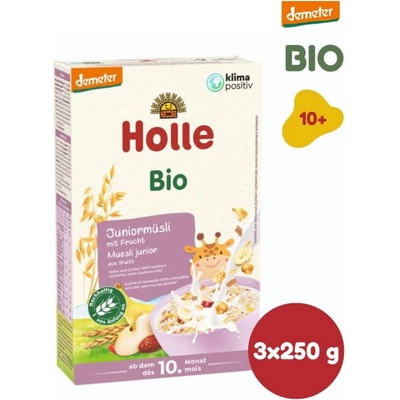 Holle Organické junior müsli vícezrnné s ovocem 3 x 250 g