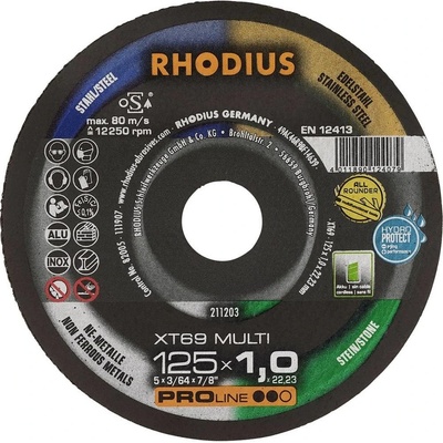 Rhodius Rezný kotúč 125 x 1,0 x 22,23 mm 69 211211 10 ks
