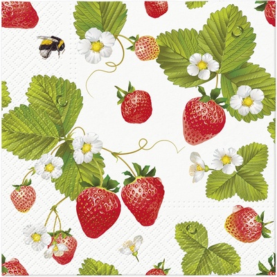 PAW Obrúsky L strawberries with bees 33x33cm