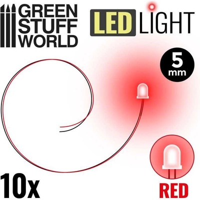 Green Stuff World LED dioda červená 5 mm 10 ks