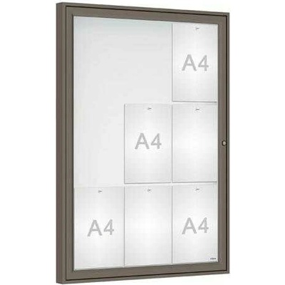 PROCITY Vonkajšia vitrína Classique, 9 x A4, plexi, šeda PRO