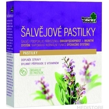 Naturprodukt Šalvějové pastilky 20 ks