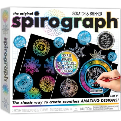 Spirograph Šablóny na kreslenie Scratch & Shimmer set