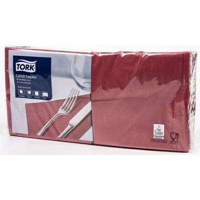 Tork Servítky 1/4 sklad 2V 32x32 cm Advanced Lunch bordová 200ks