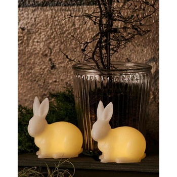SIRIUS LED sviečka králik, biely, sada 2 kusy, 10 cm