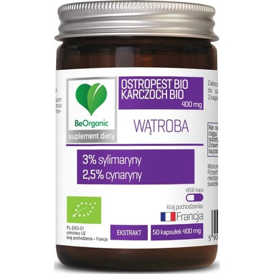 BeOrganic Bodliak 3% + Artičok 2,5% 400 mg 50 kapsúl