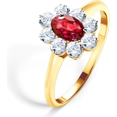 SAVICKI Годежен пръстен Savicki: злато, рубин, бели сапфири