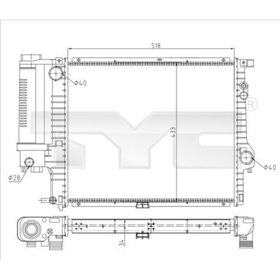 Chladič, chlazení motoru TYC 703-0010-R (7030010R)
