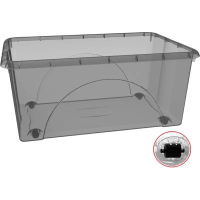 RECA PLAST КУТИЯ ЗА СЪХРАНЕНИЕ С КОЛЕЛА DUNE 45л 40x60x25см АНТРАЦИТ (S1917051)