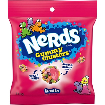 Nerds Clusters Fruit žvýkací bonbony v cukrové skořápce s ovocnými příchutěmi 113 g