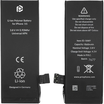 Image 1 of Prio Батерия за Apple iPhone 5S, 1560 mAh, включена монтажна лента (13087)