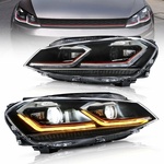  Тунинг led фарове за VW GOLF 7 (2014-2018) черни - Red line