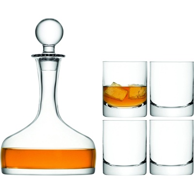LSA International LSA darčekový set Whisky 4 poháre karafa 1,6 l číre Handmade 250 ml