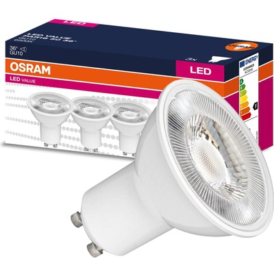 Osram 3x LED žárovka GU10 4,5W = 50W 350lm 6500K Studená bílá 36°