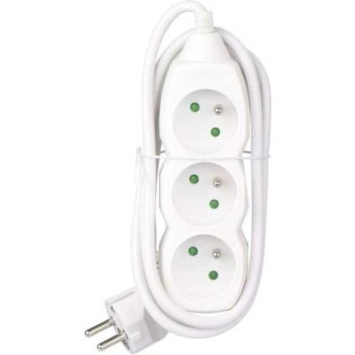 Prodlužovací kabel se zásuvkami 3x230V , 3x1,0mm , 1,5m bílá