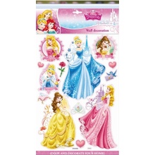 Room Decor Dětská samolepicí 3D dekorace Disney Princezny 06624 / Samolepka pro děti (40 x 29 cm)