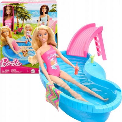 Barbie set s bazénem a doplňky v krabici