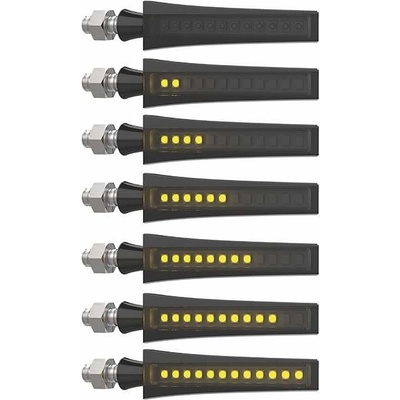 Sekvenční LED blinkr HIGHSIDER STS 1, černý kryt, kouřová skla, 1 pár