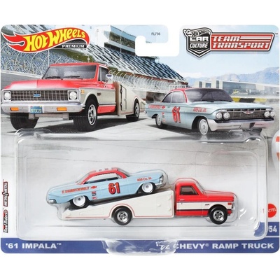 Mattel Hot Wheels Premium Car Culture Team Transport 61 Impala a 72 Chevy Ramp Truck