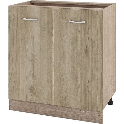 ИРИМ Долен шкаф за вграждане на мивка с две врати и рафт Сити МДА-23 мока / дъб сонома арвен 80 см