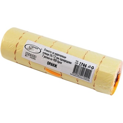 Spree Етикети за 1 ред марк. клещи 26/12 мм, 900 бр. , оранж (3800884174487)