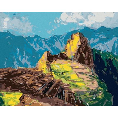 zuty Malování Podle Čísel Machu-Picchu V Peru 80 x 100 Cm Plátno